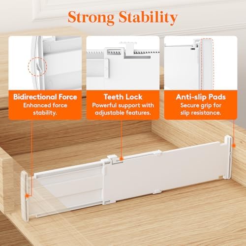 Lifewit 5 Pack 4" High Drawer Dividers, Adjustable Drawer Organizer Clothes