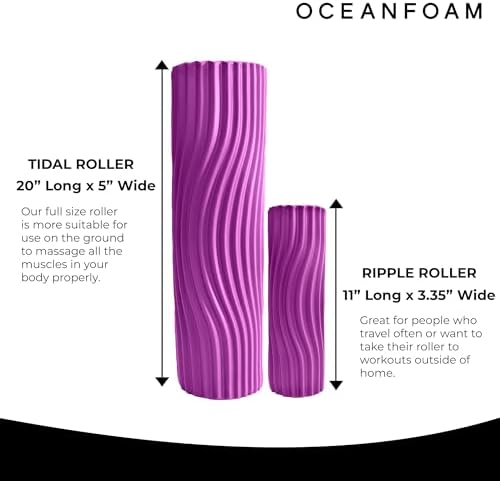 Oceanfoam Tidal Roller - Muscle Massage Foam Roller for Exercise (Magenta)