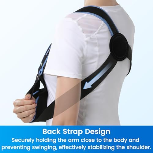 Velpeau Medical Arm Sling Shoulder Immobilizer for Women and Men, Black 2XL