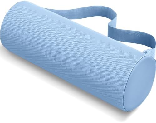 CushZone Memory Foam Lumbar Roll Support Pillow, Large Light Blue