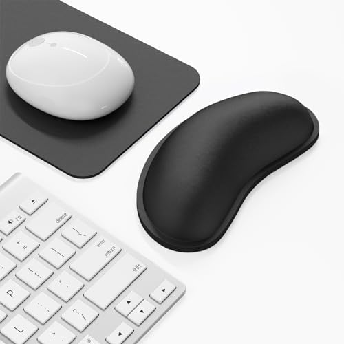 Dapesuom Mouse Wrist Rest, Cute Ergonomic Memory Foam Mouse Wrist for Computer Desk Mats Support, Hand Rest Pad Cushion for Gaming, Office, Laptop, Men, Women, Pain Relief & Easy Typing, Jet Black