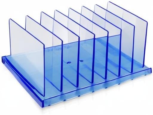 Officemate Blue Glacier Standard Sorter, 7 Compartments, Transparent Blue (23214)