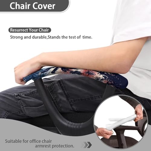 American Flag Print Office Chair Arm Rest Cover Set of 2 Coconut Tree Print Soft Elastic Gaming Chair Armrest Covers with Elastic Edge Home Decoration