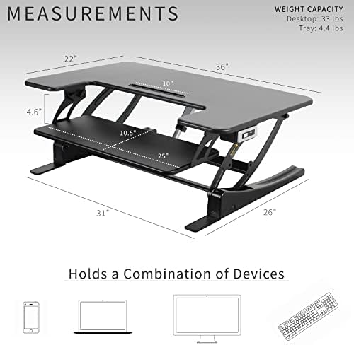 VIVO Black 36 in Electric Desk Converter, DESK-V000VE