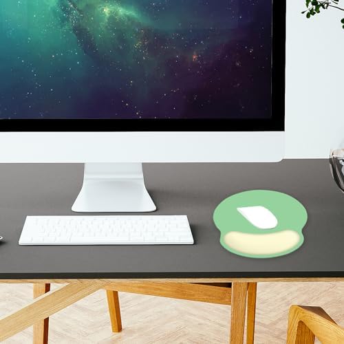 Ergonomic Mouse Pad, Mouse Pad with Wrist Support, Comfortable Gaming Mouse Pads with Non-Slip PU Base for Computer, Laptop, Office & Home(Green- Beige)