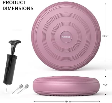 Inflated Wobble Cushion,Circular Non-slip Texture for Comfortable Sitting,Extra Thick Dyna Disc with Pump for Core Strength,Wiggle Seat to Improve Posture,Fitness,660lb Load Capacity