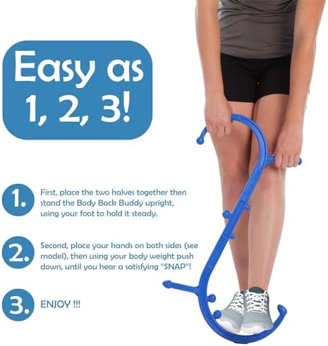 Body Back Buddy Classic Back Massager & Neck Massager for Pain Relief, Blue