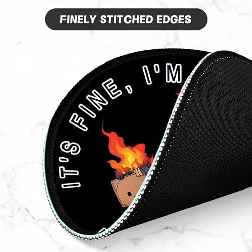ITNRSIIET Round Mouse Pad with Stitched Edge Premium-Textured Waterproof Non-Slip Rubber Base Desktop Protection Mat Diameter 8.7 inches, Pretty Burning Box
