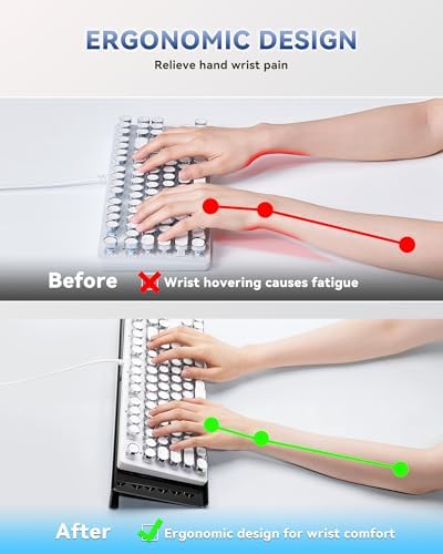 Computer Keyboard Wrist Rest Stand for Desktop(Black), Keyboard Riser