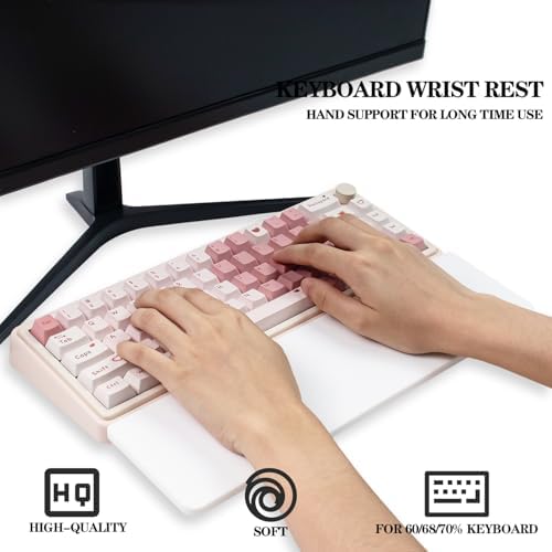 Sumgsn White Keyboard Wrist Rest, Gel Wrist Pad for Keyboard 60%/68%/70%