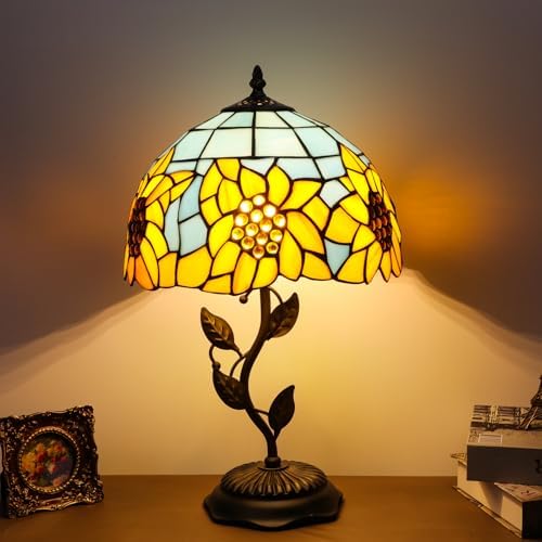 Tiffany Table Lamp Sunflower Style Stained Glass Lamp