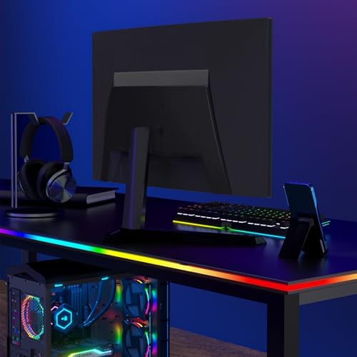 RGB Backlight for PC & Mac, LED Strip Light Sync with Screen Color or Music, Stick to the Edge of Your Desk, LEDs for Desk Gaming, USB Port, Software Control, 6.57ft / 2m