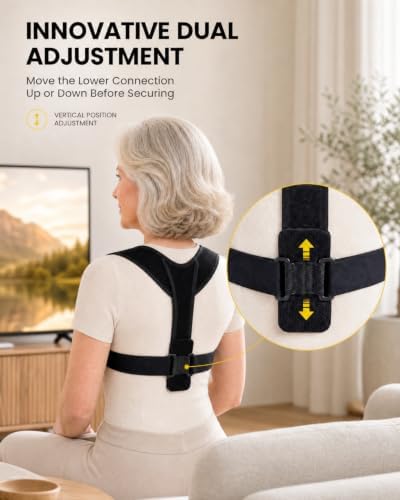 Seniors Women's Shoulder Posture Corrector, Upper Back Brace for Home Use