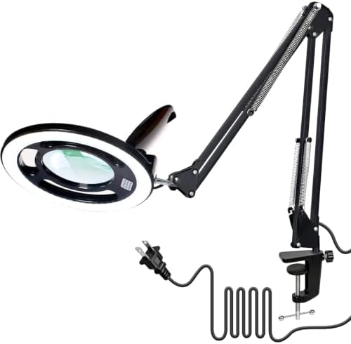 KIRKAS Magnifying Glass with Light, 2,200 Lumens Magnifying Lamp 12X