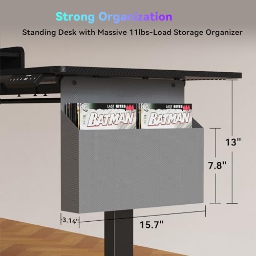 WALKINGDESK 63 Inches L Shaped Standing Desk with Keyboard Tray and 2 Drawers, L Shaped Electric Standing Desk, Adjustable L Shaped Office Desk,Corner Standing Desk for Home Office, Black