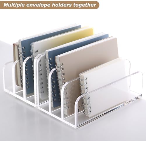 SANRUI Clear Mail Organizer Desk Sorter, Acrylic Letter File Holder 3-Slot