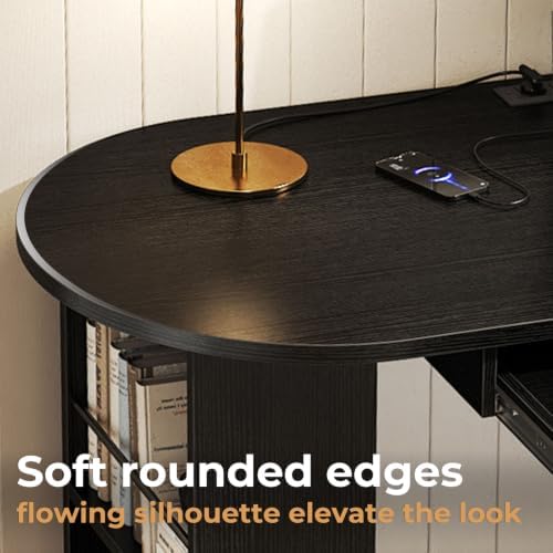 HSH 60 Inch L Shaped Computer Desk, Reversible Office Desks with Storage