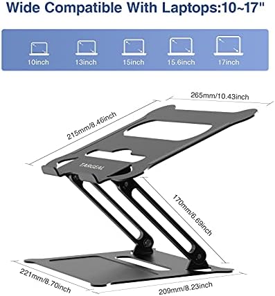 Adjustable Laptop Stand,Portable Laptop Computer Stand Riser&Multi-Angle Stand with Heat-Vent to Elevate Laptop Holder for Mac,Notebook,Lenovo KT1-black