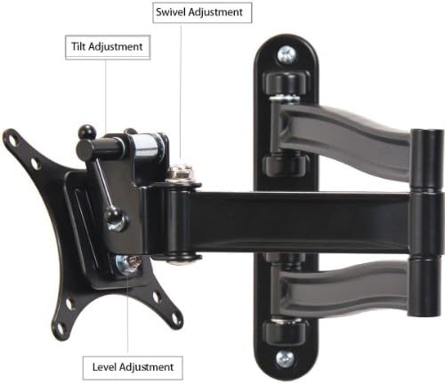 VideoSecu TV Wall Mount Articulating Arm Tilt Swivel Bracket for Most 19-39" TV Monitor Display VESA 100X100 75X75 up to 33LBS ML15B A28