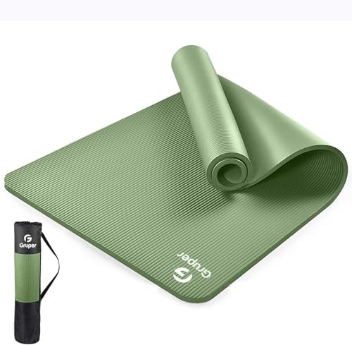 Gruper Yoga Mat Non Slip, 10/15mm Thick NBR Extra Thick Yoga Mat