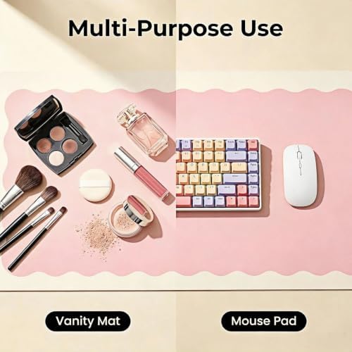 Makeup Mat for Vanity, Extra Long 11.8x31.5in Vanity Mat and Essentials