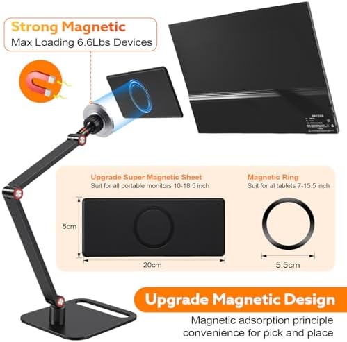 Strong Magnetic Portable Travel Monitor Stand Adjustable Tablet Holder