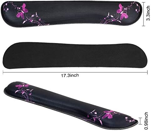 RICHEN Keyboard Wrist Rest Pad and Mouse Wrist Rest Support Mouse Pad Set,Durable & Comfortable & Lightweight for Easy Typing & Pain Relief-Ergonomic Support (Purple Butterfly)