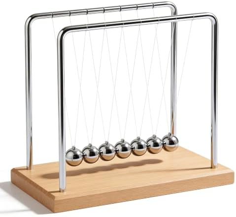 Newton's Cradle Balance Balls Fascinating Physics Gadget for Home and Office 7 Beads (7 Beads)