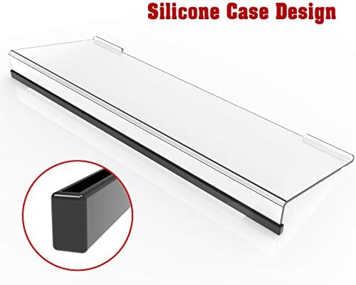 KOTEMON Acrylic Tilted Computer Keyboard Stand for Ergonomic Typing, Keyboard Tray Holder with Silicone Non-Slip Case, Clear