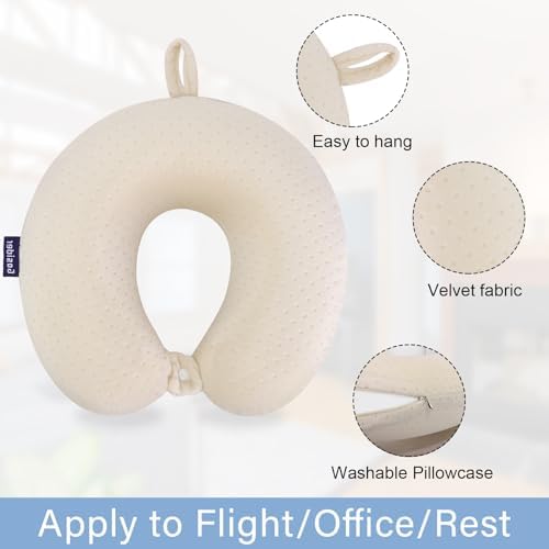 Memory Foam Neck Pillow, Travel Neck Pillow, Beige