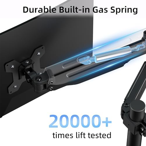 Suptek Dual Monitor Mount Stand-Height Adjustable Gas Spring Monitor Arm Desk Mount for 2 Computer Screens 17 to 34 inches - Each Arm Holds up to 24.25lbs (MD8822)
