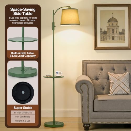 AIDENOEY Smart Floor Lamp with Side Table, Alexa & Google Assistant