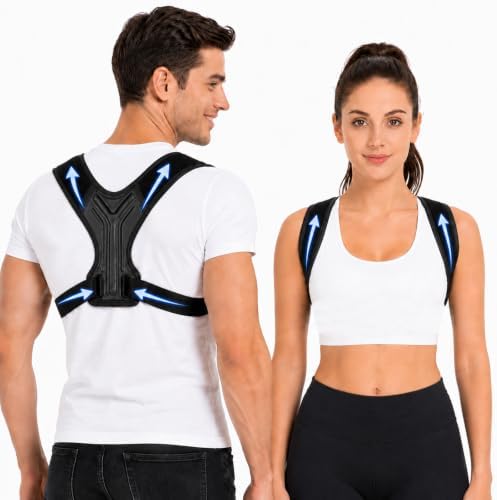 Posture Corrector for Women and Men, Adjustable Upper Back Brace with Shoulder Pads, Back Straightener for Rounded Shoulders & Daily Posture Support (Extra Large)