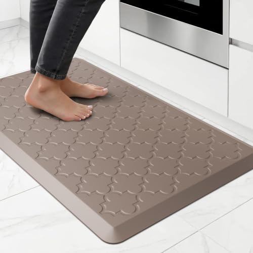 Kitchen Mats for Floor, Cushioned Anti Fatigue Mat, Non-Slip, Khaki