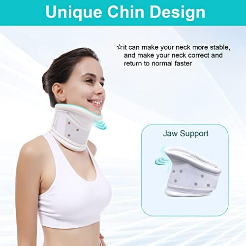 Cervical Neck Brace Collar with Chin Support for Stiff Relief Cervical Collar Correct Neck Support Pain Bone Care Health(Size XL)
