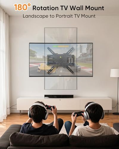 FORGING MOUNT Corner TV Mount with 25.6" Long Arm,Portrait Vertical Full Motion TV Wall Mount Swivel Tilt Articulating Arm Wall Mount Bracket for 26-65“ Screens,Load 77lbs,VESA 400x400mm,Fit 16" Stud