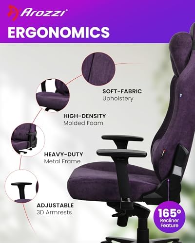 Arozzi Vernazza Gaming Chair Soft Fabric Purple