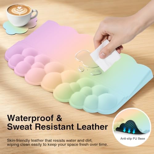 Sushret Cloud Wrist Rest with Keyboard Stand, Keyboard Riser with Wrist Pad