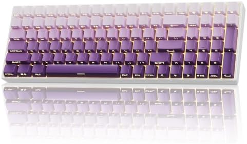 ZORNHER ZH100 Wireless Mechanical Keyboard,98% Purple Creamy Keyboard with Number Pad,Full Size Gaming Keyboard,Lighted Up PBT Dipped Keycaps,Creamy Sounding Linear Switches