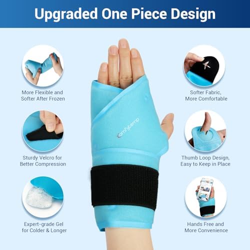 Comfytemp 24.5" Extra Long Wrist Ice Pack Wrap for Carpal Tunnel Relief
