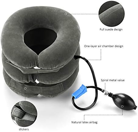RUNZI Cervical Neck Traction Device Inflatable Neck Stretcher, Easy to Use for Chronic Neck and Shoulder Pain Relief Traction Spine Alignment, Neck Cervical Brace