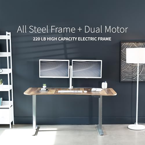 VIVO Reclaimed Wood 60 x 24 in Standing Desk, DESK-KIT-E2G1P