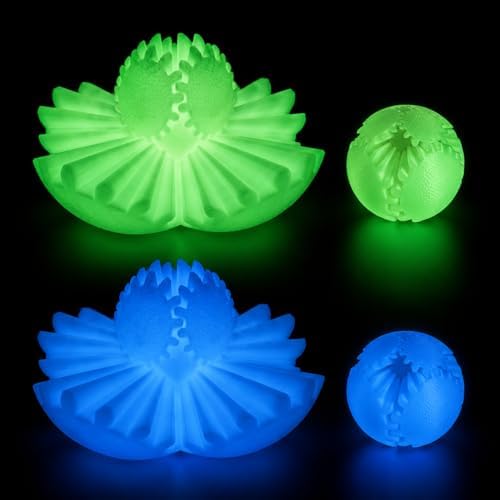 2PCS Glow in the Dark Gear Ball Fidget Toys Steampunk Gear Sphere Stress Relief for Kids Adults 3D Printed Unique Gifts Christmas White Elephant Stocking Stuffer Easter (Glow Set,Dia.2.5")