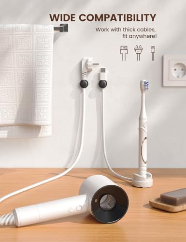 Lamicall 6 Pack Rotatable Cord Organizer, 1s Lock Spring Cable Holder Clips