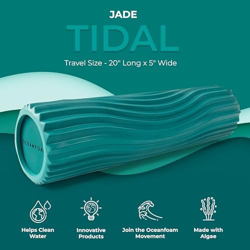 Oceanfoam Tidal Roller - Muscle Massage Foam Roller for Exercise (Jade)