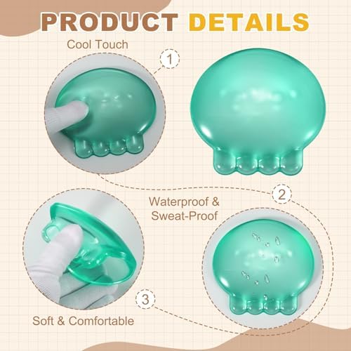 PATIKIL Gel Wrist Rest, Wrist Support for Mouse Jellyfish Shape Ergonomic Mouse Pad Soft Silicone Support Comfortable Cushion for Computer Gaming Office Home, Green