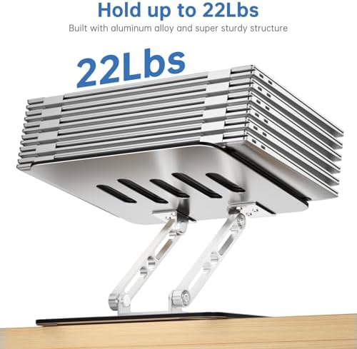 Laptop Stand for Desk Adjustable Computer Stand with 360 Rotating Base Ergonomic Laptop Riser Mount for Desk Foldable Protable Computer Desk Fits with MacBook Pro Air, Rectangle