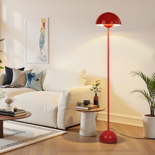 Coucrek Red Floor Lamp, 66'' Industrial Standing Lamp for Living Room