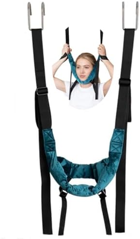 Portable Cervical Traction Harness Neck Stretcher for Home-Adjustable Neck Traction Strap for Neck Fatigue Relief for Adults (Hook Design)