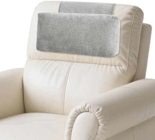 Chenille Neck Pillow for Sofa - Adjustable Headrest, Non-Slip Neck Support Cushion for Pain Relief, Comfortable Chair Pillow, Gray